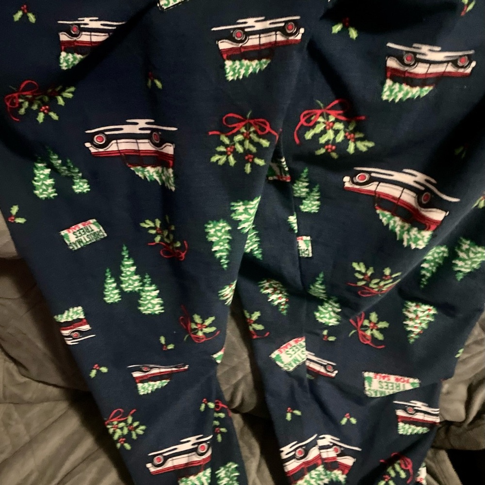 Time and Tru Kids Pajama Bottoms - Festive Car and Tree Print